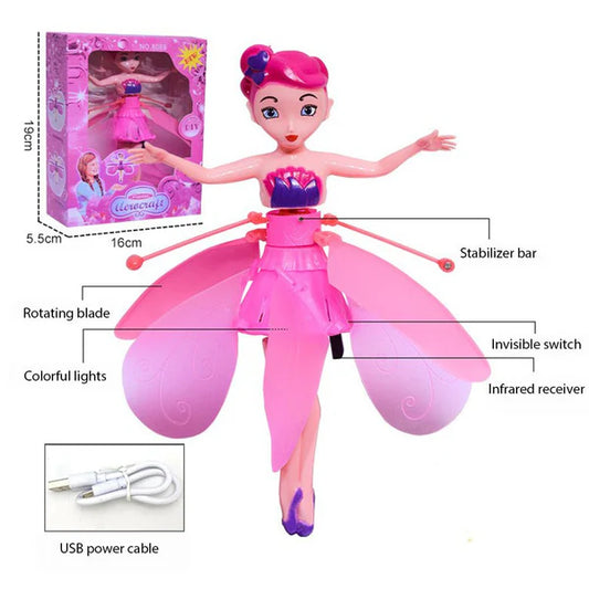 Girls Fairy Princess Doll Flying Aero craft Kids Toy