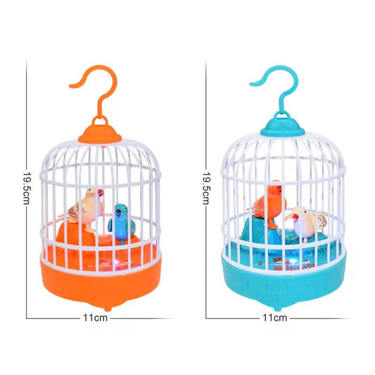 Talkback Musical light Bird cage with 2 birds